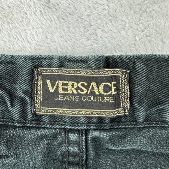 Versace Green Jeans Couture Women’s Size 29x28 Zipper Fly Denim - Picture 10 of 15